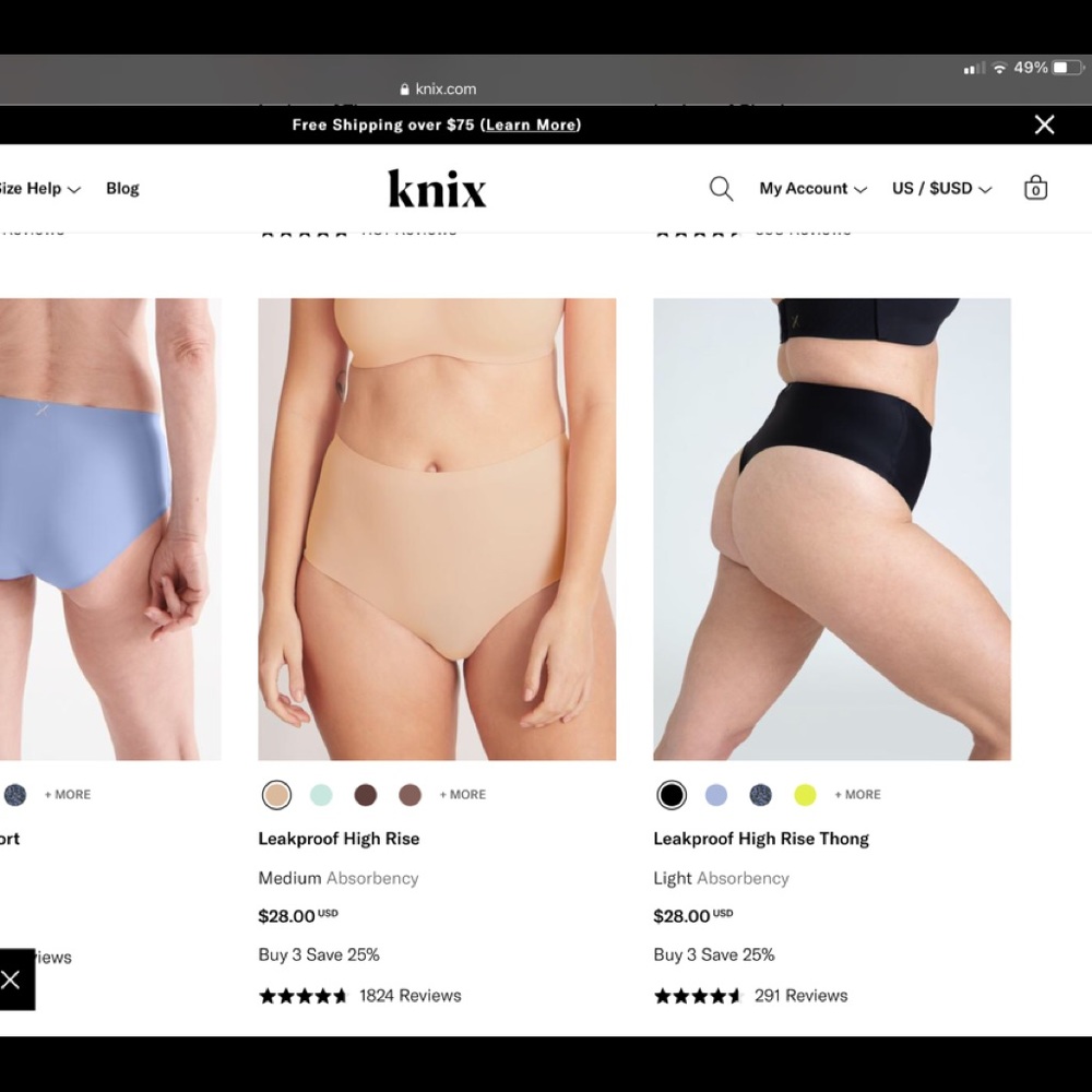 Knix underwear leakproof brand new 2 pairs t